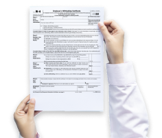 Signing a W-4 Form