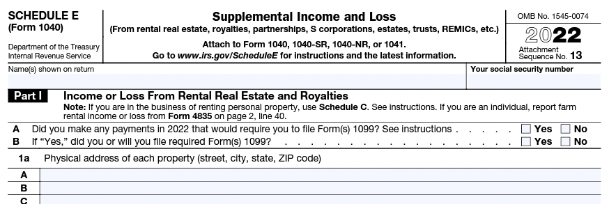 1040-Schedule-E Form