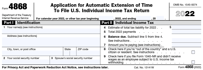 4868 Form