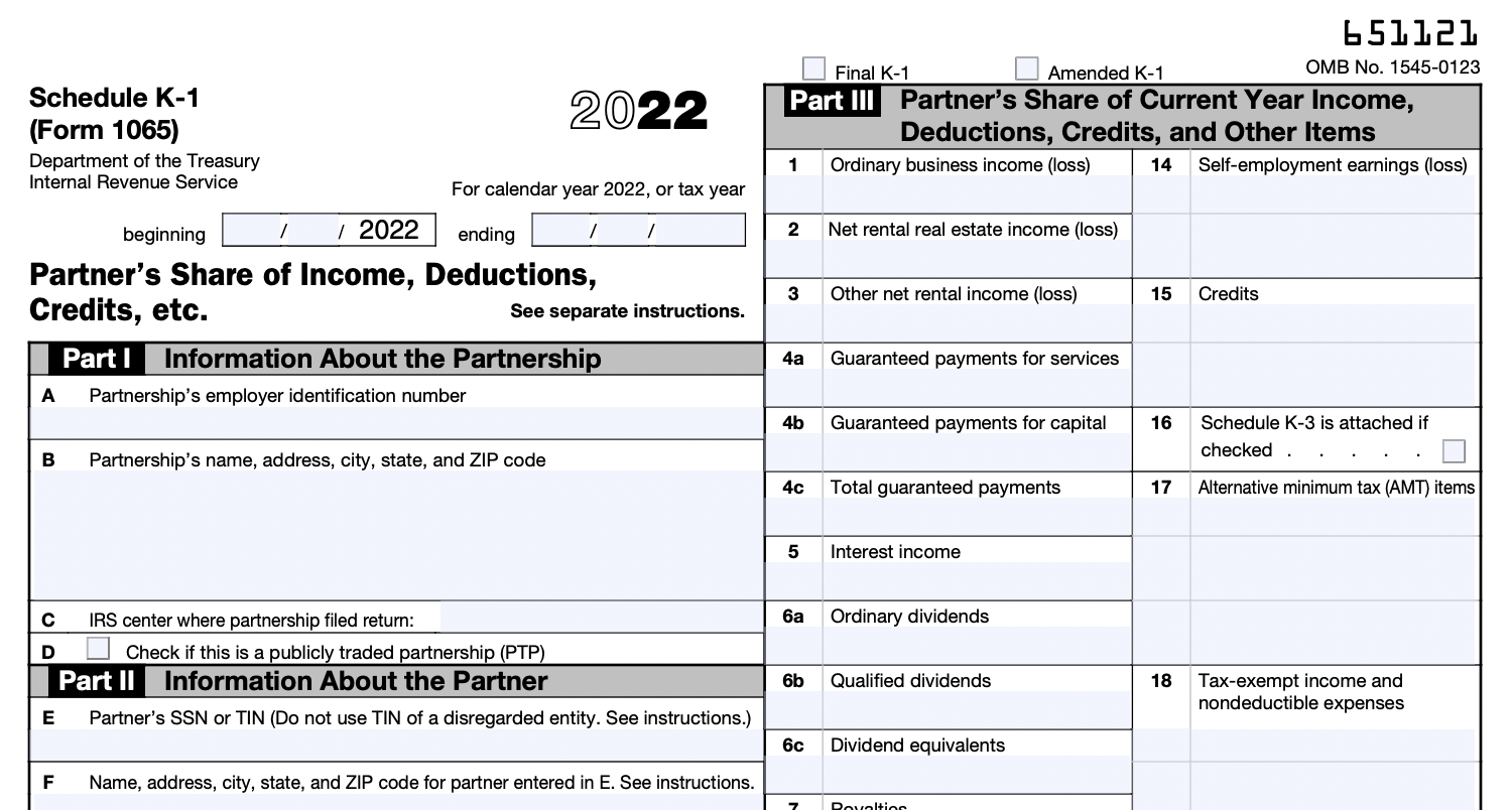 Form 1065 K1