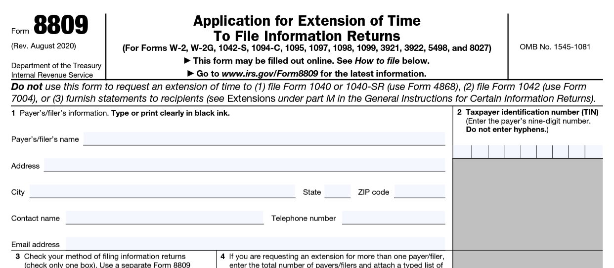 8809 Form