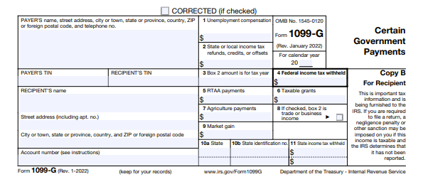 1099-G Form