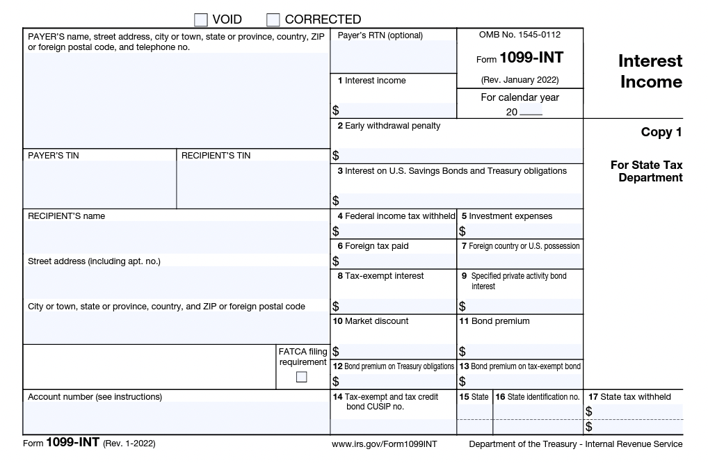 Page 1 of 1099-INT form