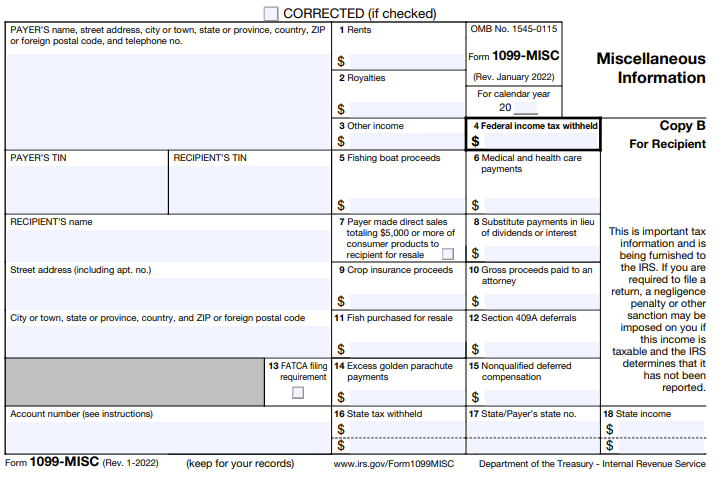 1099-MISC Form COPY B