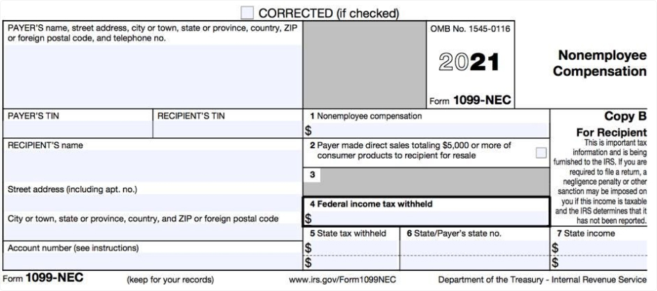 an example of a blank 1099-nec form