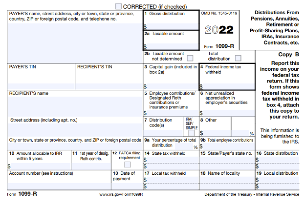 Page 1 of 1099-R form