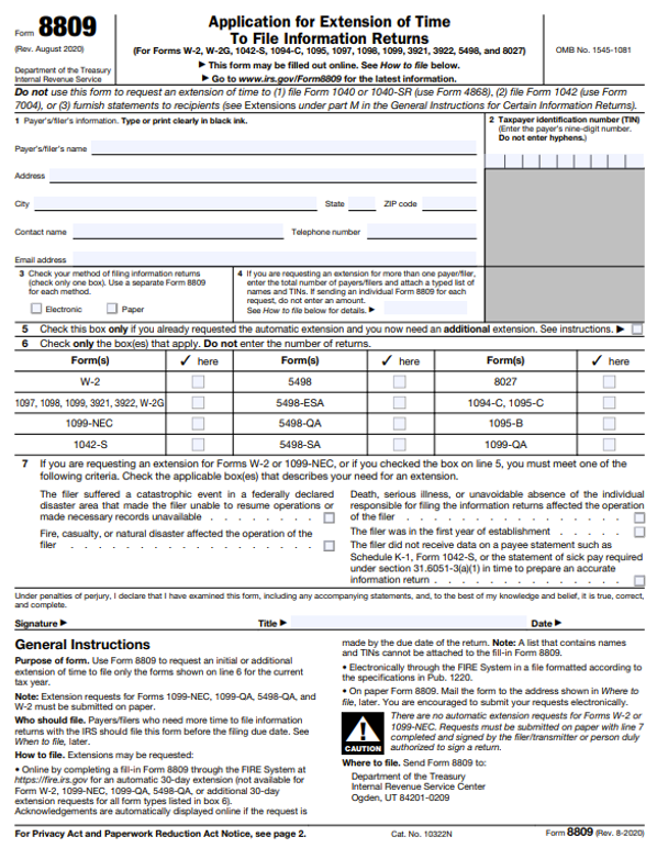 1099-R form extension form