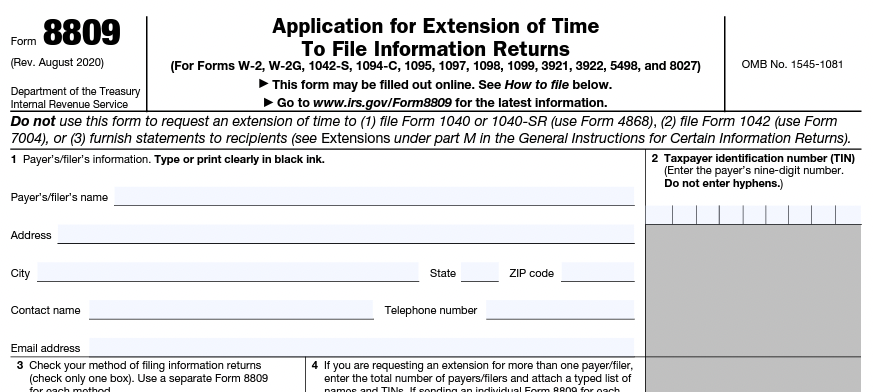 8809 Form