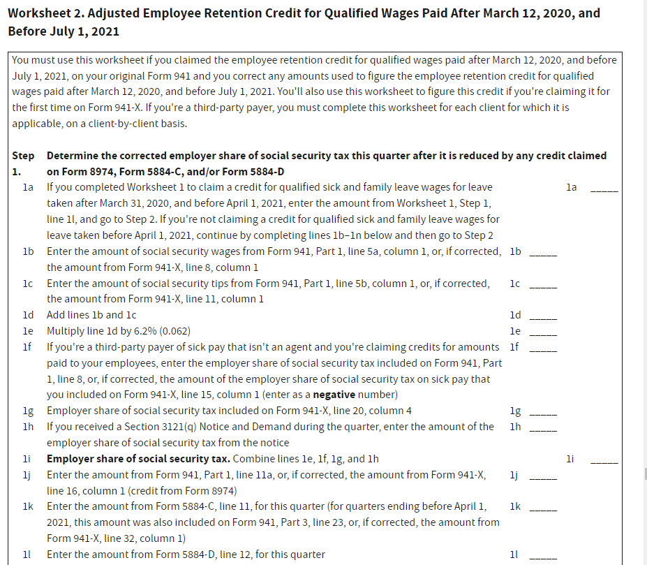 Employee Retention Credit On Form 941-X 1