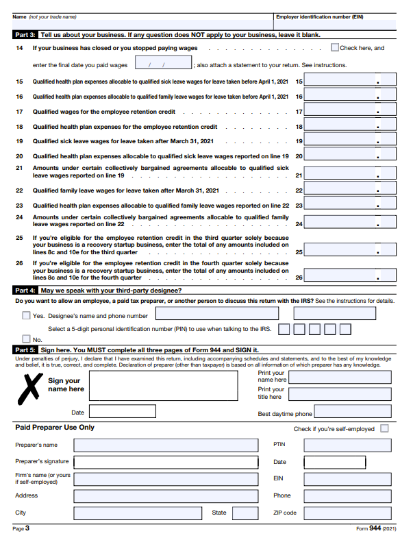 Page 3 of Form 944