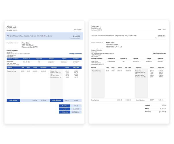 how to create a pay stub step 2