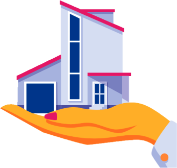 a woman's palm holding a paper house