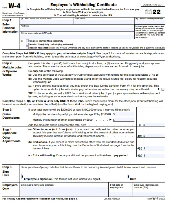 W-4 Form: Extra Withholding, Exemptions, and More