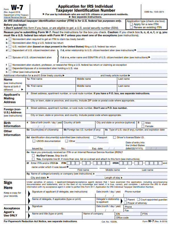 an example of a blank w-9 form