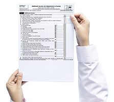 Signing a 1040 Schedule 1 Form